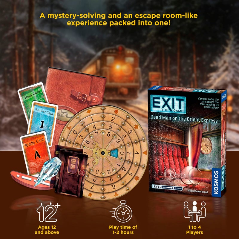 Thames & Kosmos Dead Man on The Orient Express | Exit: The Game - A Kosmos Game | Family-Friendly, Card-Based at-Home Escape Room Experience for 1 to 4 Players, Ages 12+ - Image 2